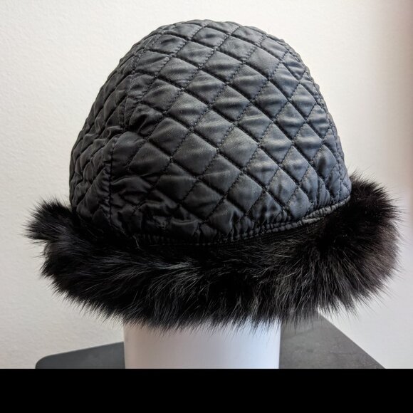 Luxurious Black Mink & Suede Roller Hat by ABC Fur Montreal Paris - New/Unused - Picture 6 of 7